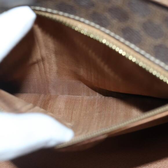 CELINE Macadam Canvas Hand Bag Pvc Leather Brown Gold - Picture 12 of 12